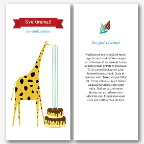 Su gimtadieniu sveikinimo atviruko šablonas