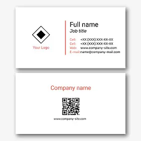 Template of a strict concise business card