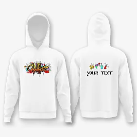 Sweatshirt pattern with graffiti print