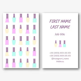 Euro business card template of a manicure master