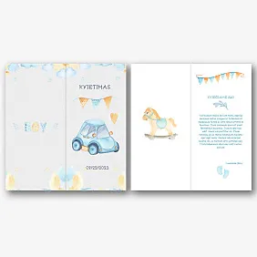 Kvietimo kortelės Šablonas berniukui