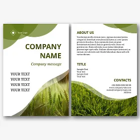 Agricultural company leaflet template