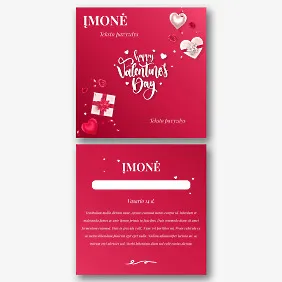 Linksmos Valentino dienos sveikinimo atviruko šablonas