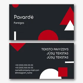 Vizitinės kortelės Šablonas su geometrinėmis figūromis