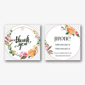 Žymos šablonas gėlių puokštei