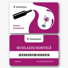 Vyno parduotuvės nuolaidų kortelės Šablonas