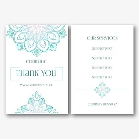 Thank You card template with floral print