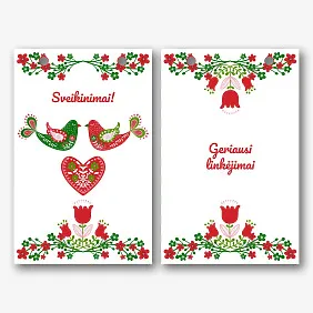 Popierinio maišelio šablonas su liaudies raštu