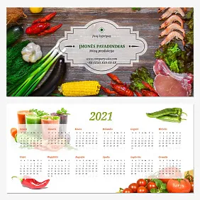 Ekologiškų produktų parduotuvės kalendoriaus šablonas