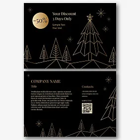 Template of a leaflet with a New Year's action