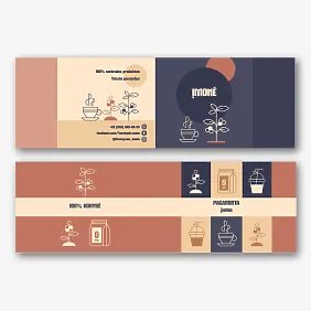 Kavos parduotuvės etiketės šablonas