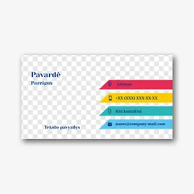 Abstraktus vizitinės kortelės Šablonas su skaidriu fonu
