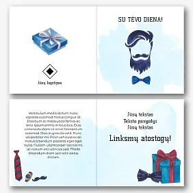 Laimingo Tėvo dienos sveikinimo atviruko Šablonas