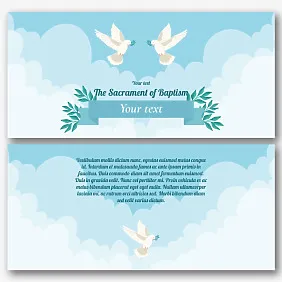 Template of a postcard with the sacrament of baptism