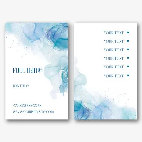 Euro business card template with abstract background