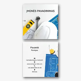 Statybininko vizitinės kortelės Šablonas 
