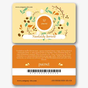 Kavos parduotuvės nuolaidų kortelės Šablonas