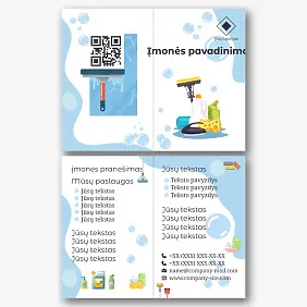 Valymo įmonės vizitinės kortelės Šablonas