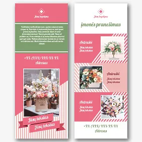 Floristikos studijos reklamjuostės Šablonas