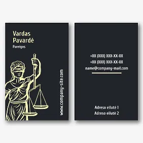 Advokatų kontoros vizitinės kortelės Šablonas