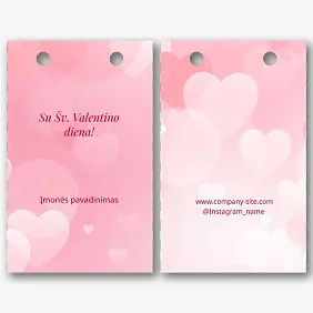 Popierinio maišelio šablonas Valentino dienai