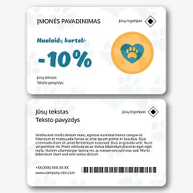 Veterinarijos klinikos nuolaidų kortelės Šablonas