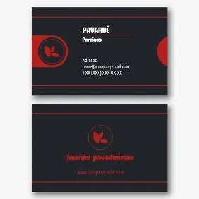 Vizitinės kortelės Šablonas tamsiomis spalvomis