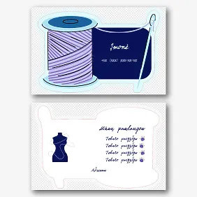 Siūlų parduotuvės vizitinės kortelės Šablonas 