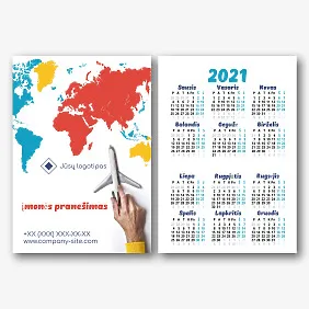 Kelionių agentūros Reklamos kalendoriaus šablonas