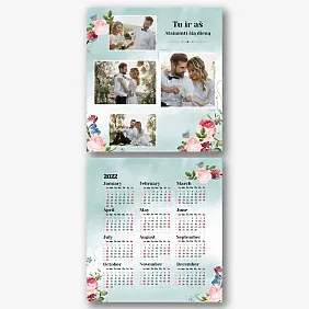 Kalendoriaus šablonas su vestuvių nuotraukomis