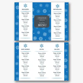 Seasonal winter menu template