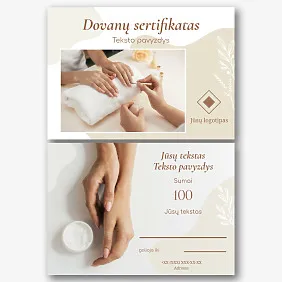 Dovanų kupono šablonas nagų salonui