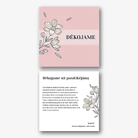 Kortelės Šablonas Ačiū su gėlėmis