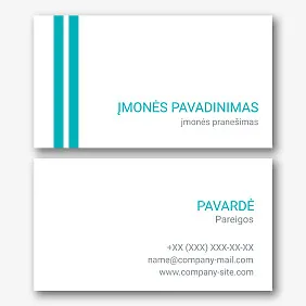 Griežtos minimalistinės vizitinės kortelės Šablonas