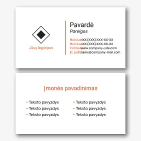 Griežtos klasikinės vizitinės kortelės Šablonas