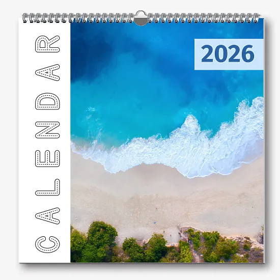 Calendar template with travel photos