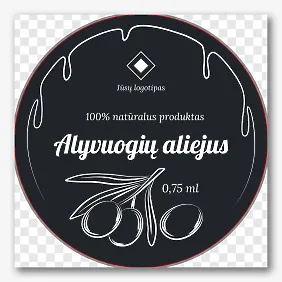 Alyvuogių aliejaus butelio etiketės šablonas