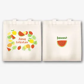 Drobės maišelio raštas su vaisių raštu