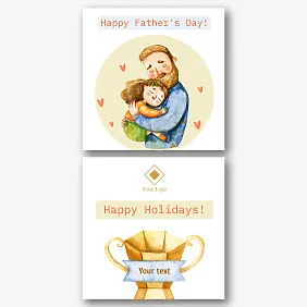 Happy Father's Day Greeting Card Template