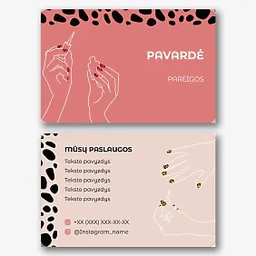 Manikiūro meistro vizitinės kortelės Šablonas