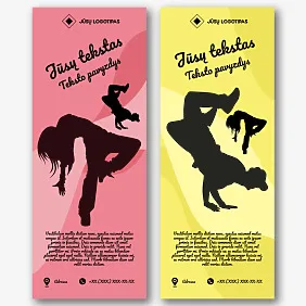 Šokių studijos reklamos reklamjuostės šablonas