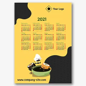 Food Delivery Service Calendar Template