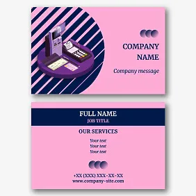 Financial company business card template 