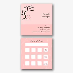 Vizitinės kortelės Šablonas grožio studija