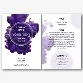 Information leaflet template with abstract background