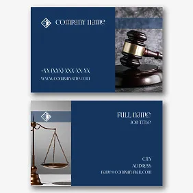 Business card template of a law firm