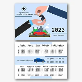 Automobilių prekybos kalendoriaus Šablonas