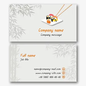 Sushi bar business card template