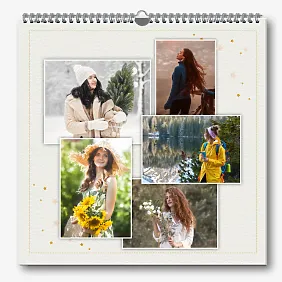 Calendar template with personal photos