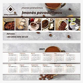 Kavos Parduotuvės Kalendoriaus Šablonas